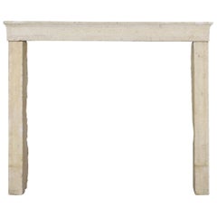 Fine European French Country Hard Limestone Antique Fireplace Surround