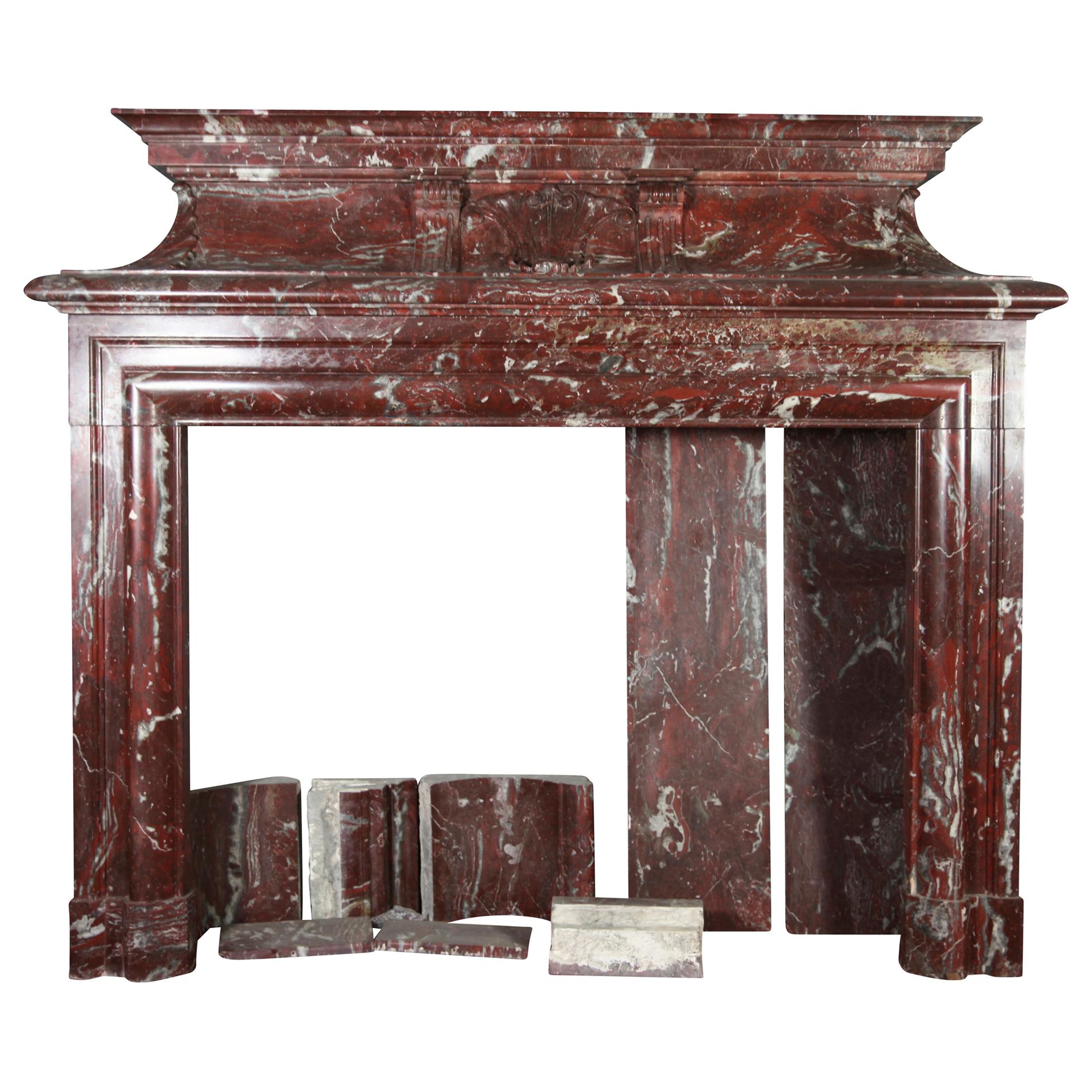 Fine European Grand Reception Hall Vintage Fireplace Surround in Marble