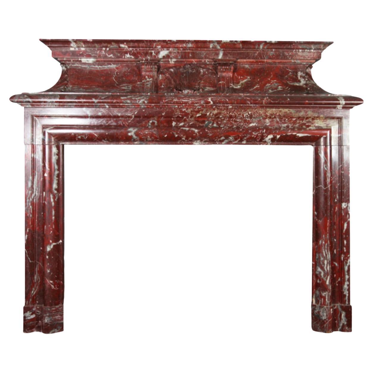 Fine European Grand Reception Hall Vintage Fireplace Surround in Marble For Sale