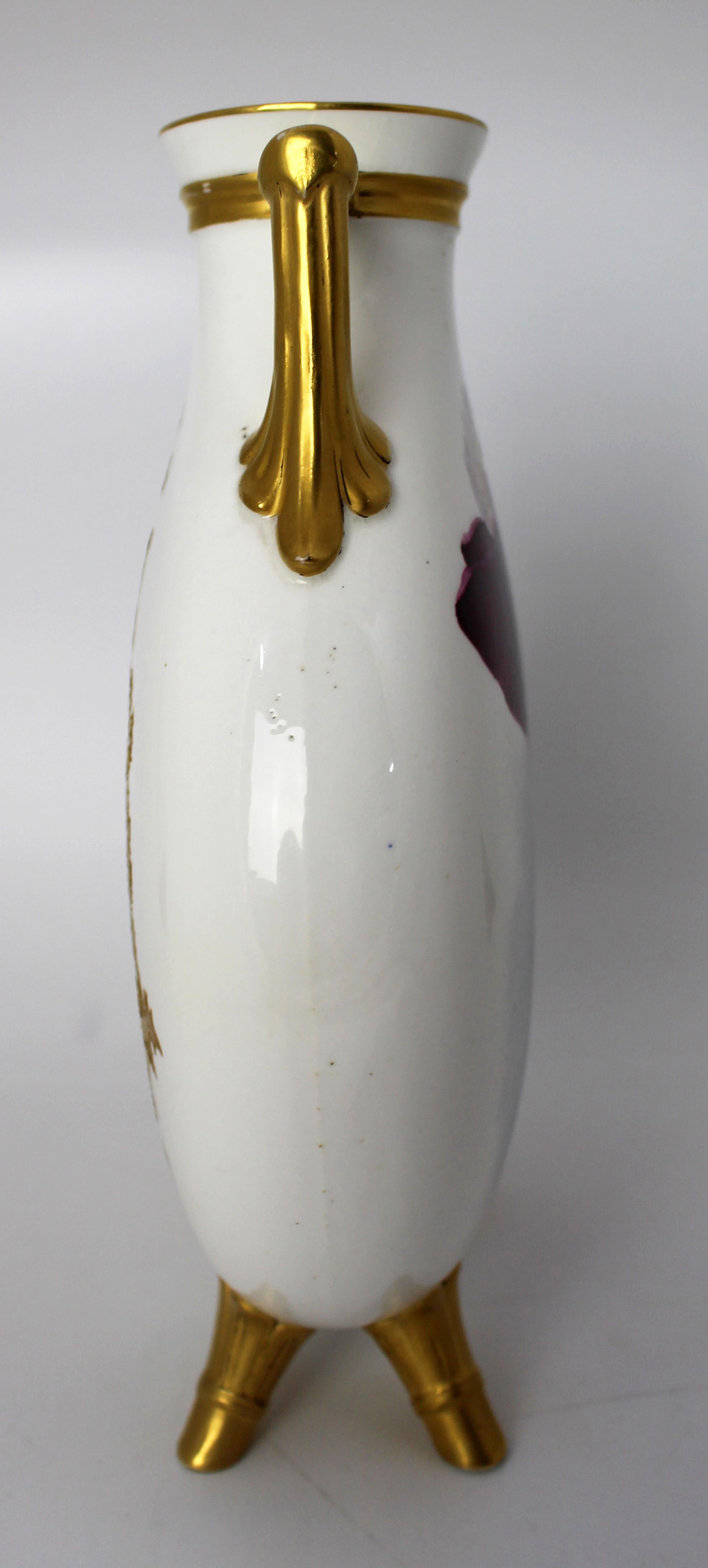 Fine European Hand-Painted & Gilded Moon Flask Vase c.1890 For Sale 7