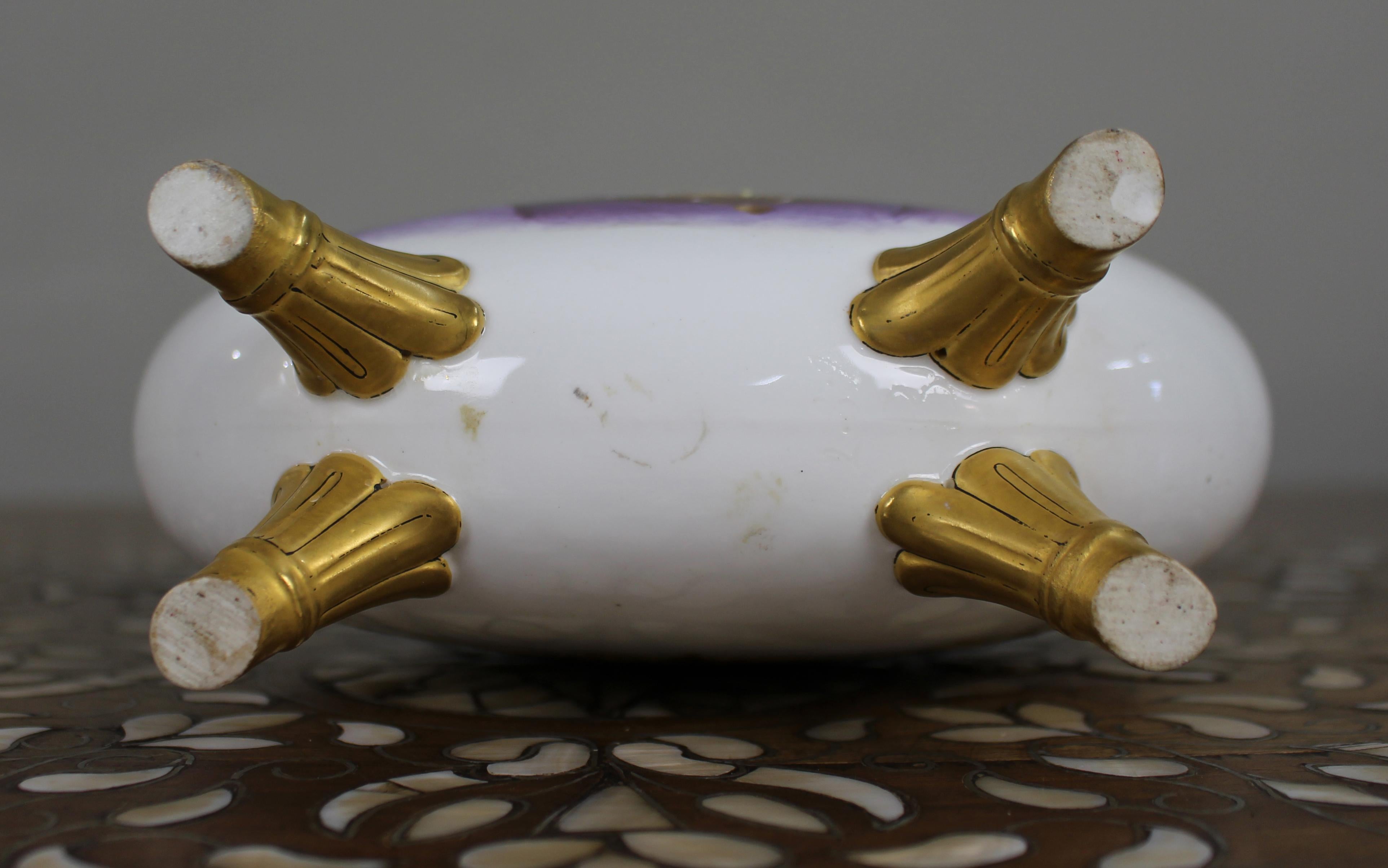 Fine European Hand-Painted & Gilded Moon Flask Vase c.1890 For Sale 2