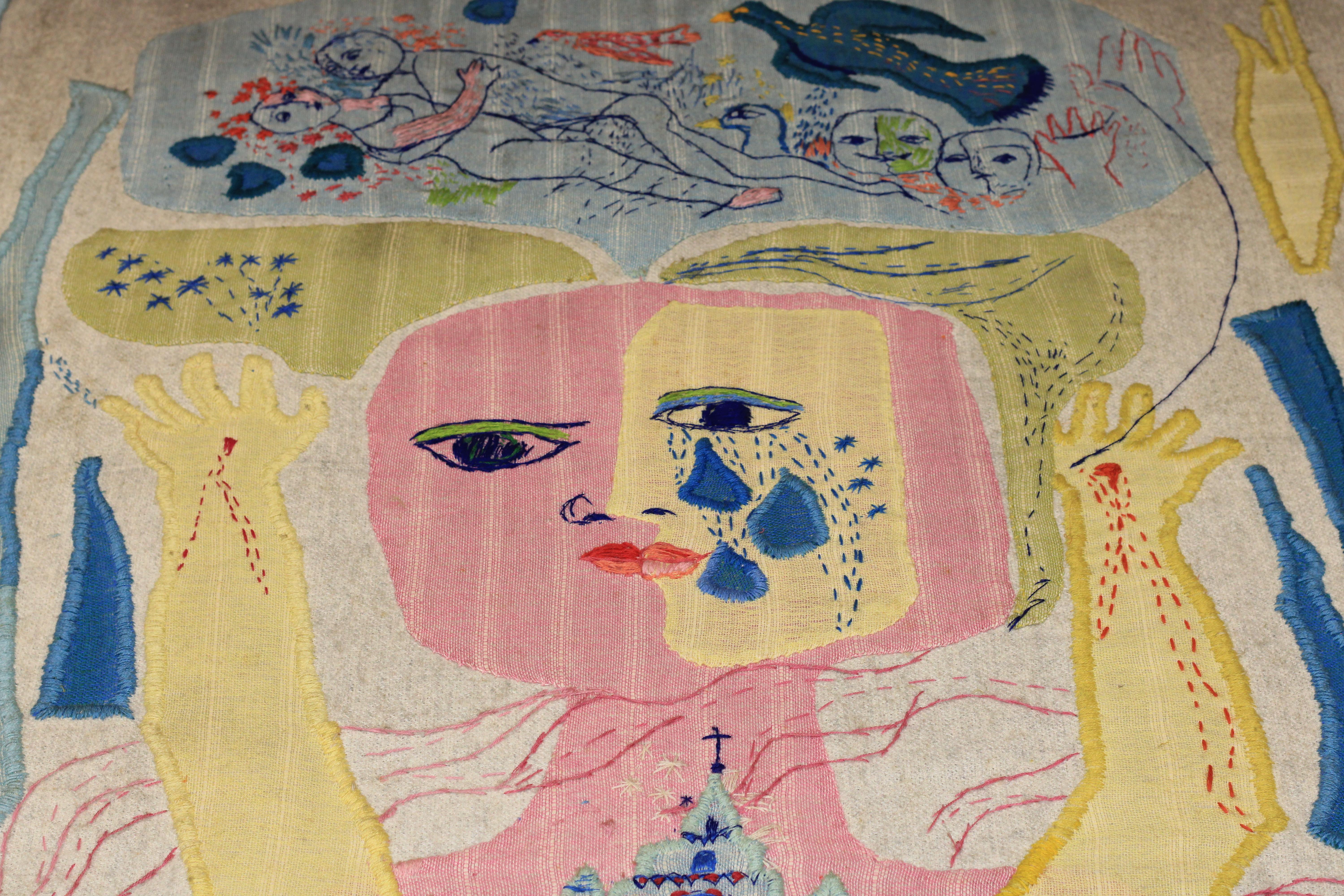 Wool Fine European Mid Century Artist Tapestry 4’5