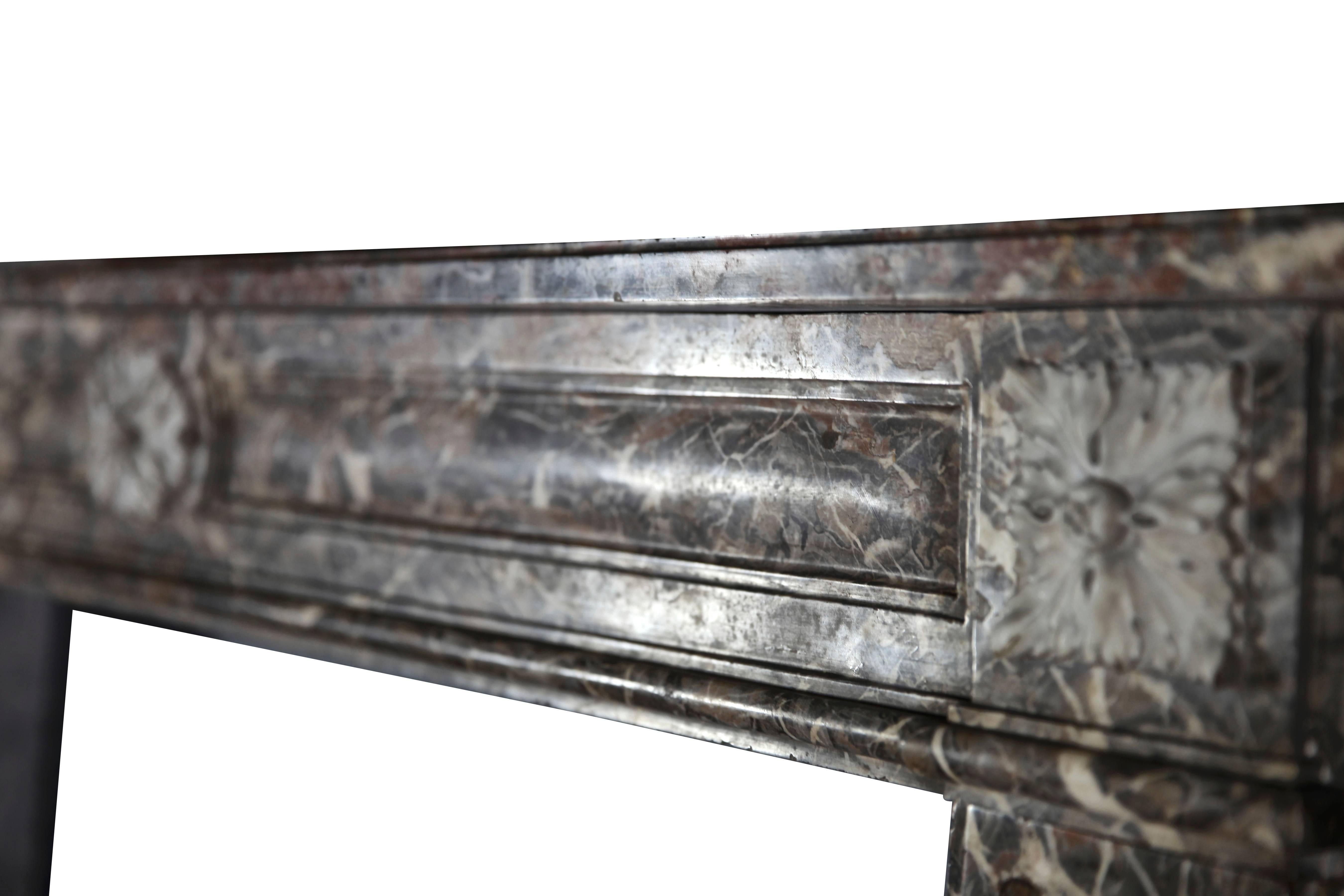Carved Fine European Original Antique Classic Marble Fireplace Surround For Sale
