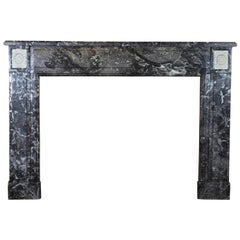 Fine European Original Antique Fireplace Surround in Grey Marble