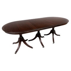 Fine European Triple Pedestal Dining Table