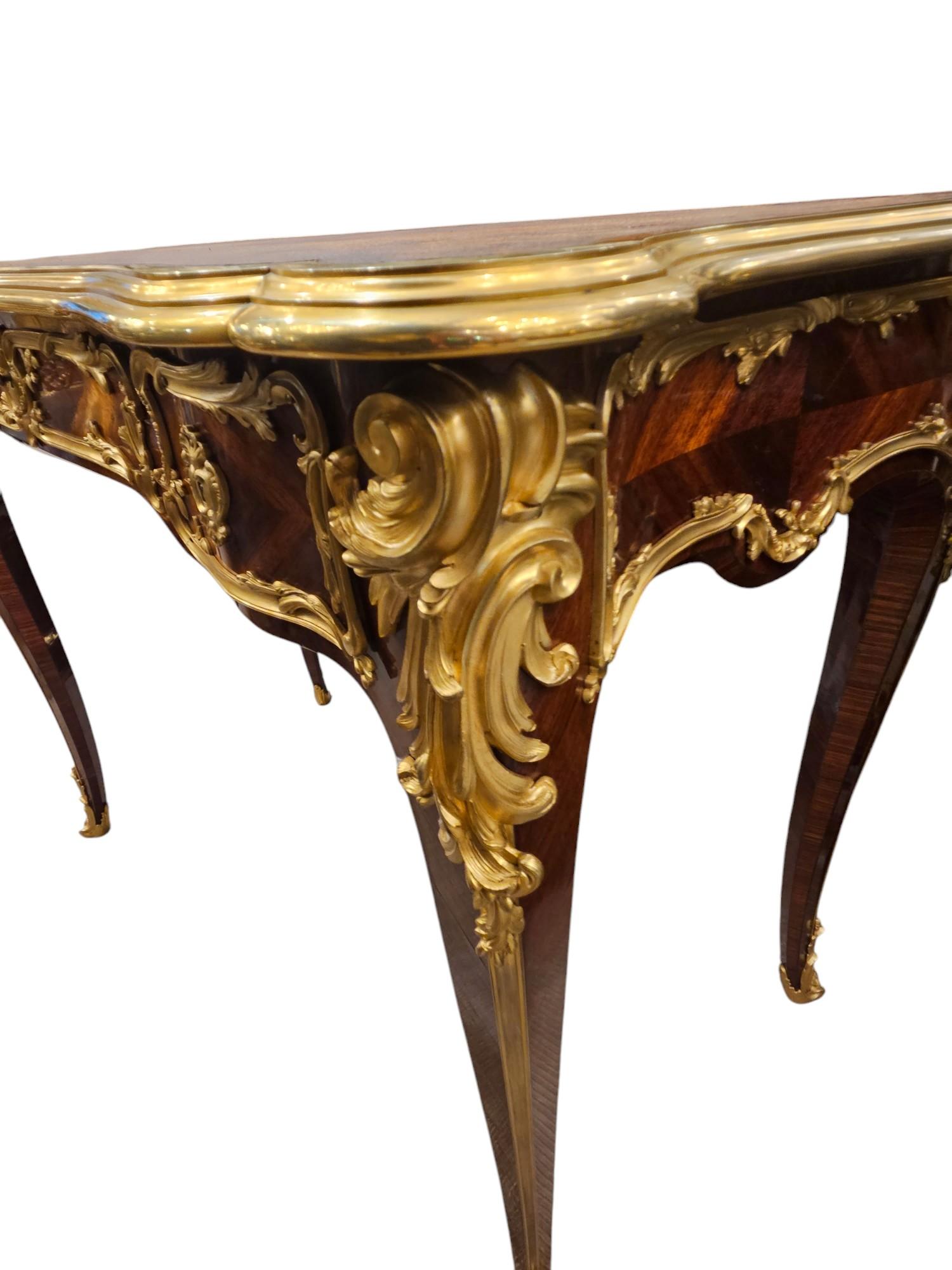 A very Fine Writing Desk by Paul Sormani
Lovely  Gilt Bronze Mounted
It Revives Famous XV period  
C1880s
Stamped P.Sormani on Lock
