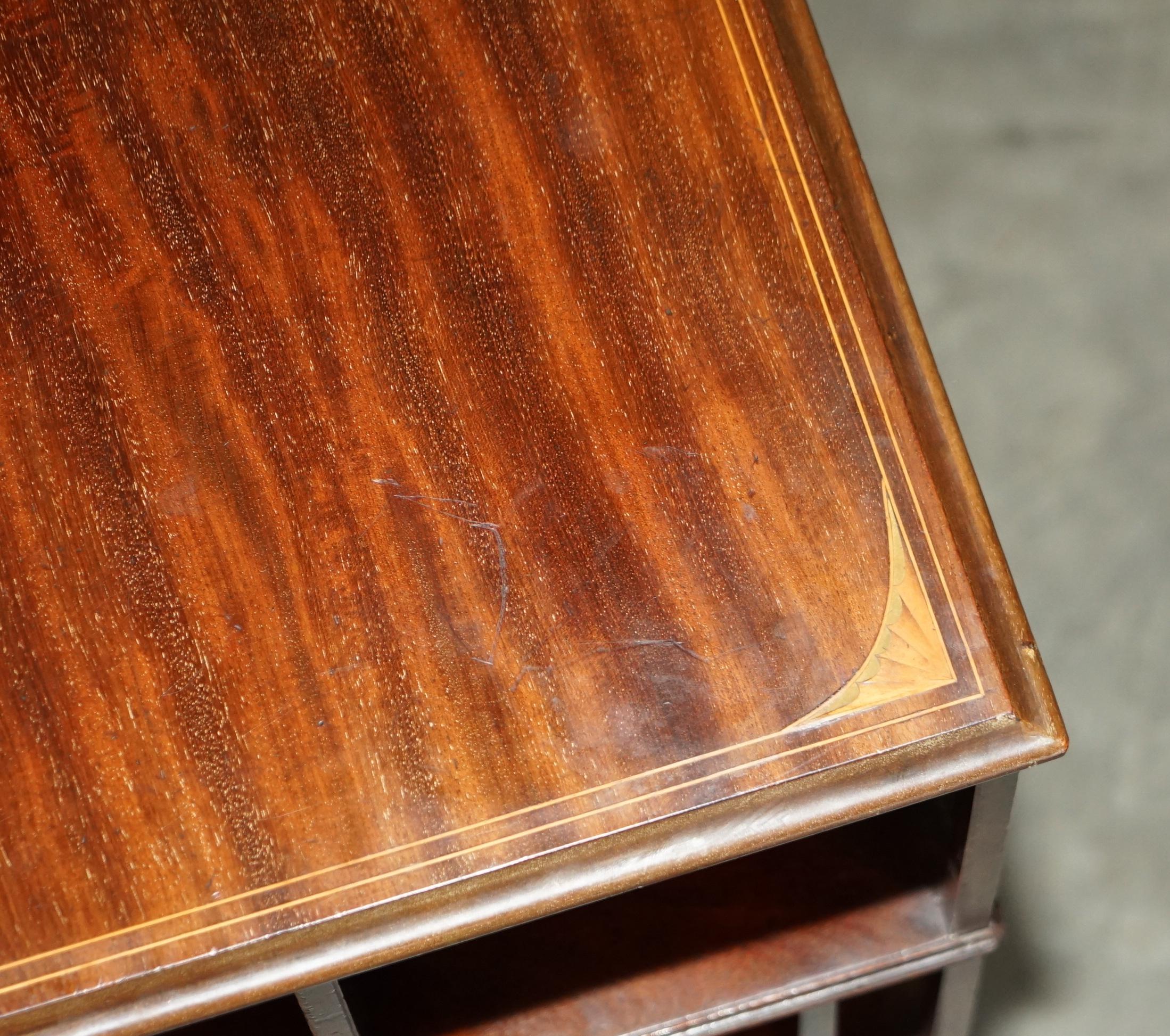 Fine Extra Large Antique Sheraton Hardwood & Satinwood Revolving Bookcase Table For Sale 4