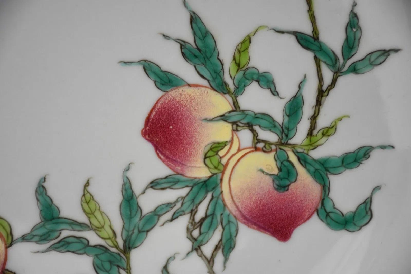 Chinese Fine Famille Rose Peach Dish For Sale