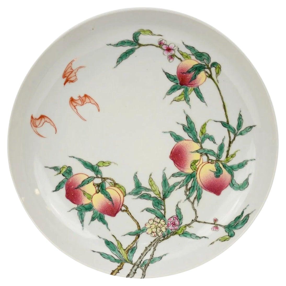 Fine Famille Rose Peach Dish For Sale