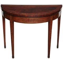 Antique Fine Federal Mahogany Inlaid Card Table