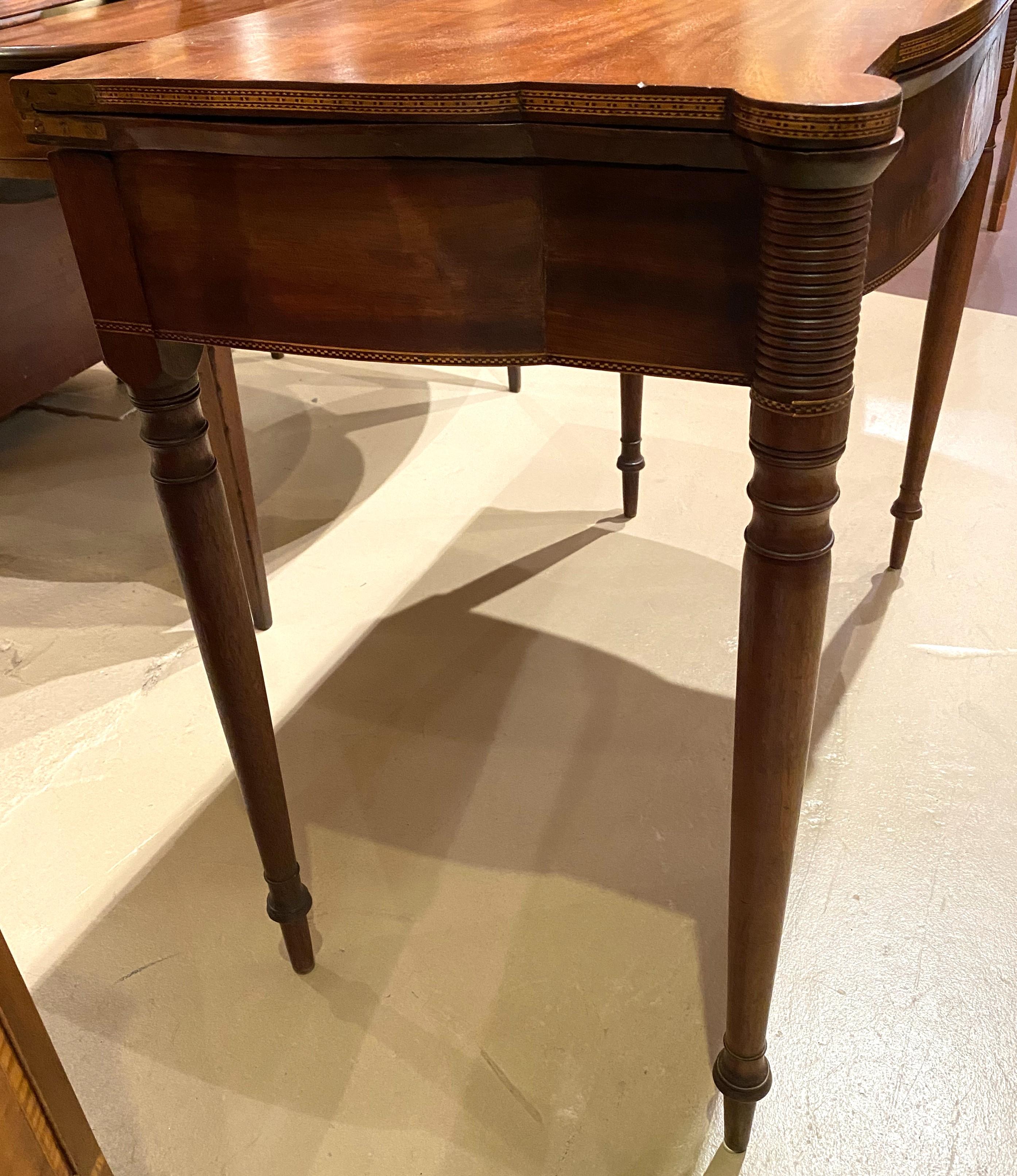 American Fine Federal Period Sheraton Mahogany Card or Gaming Table circa 1800 For Sale