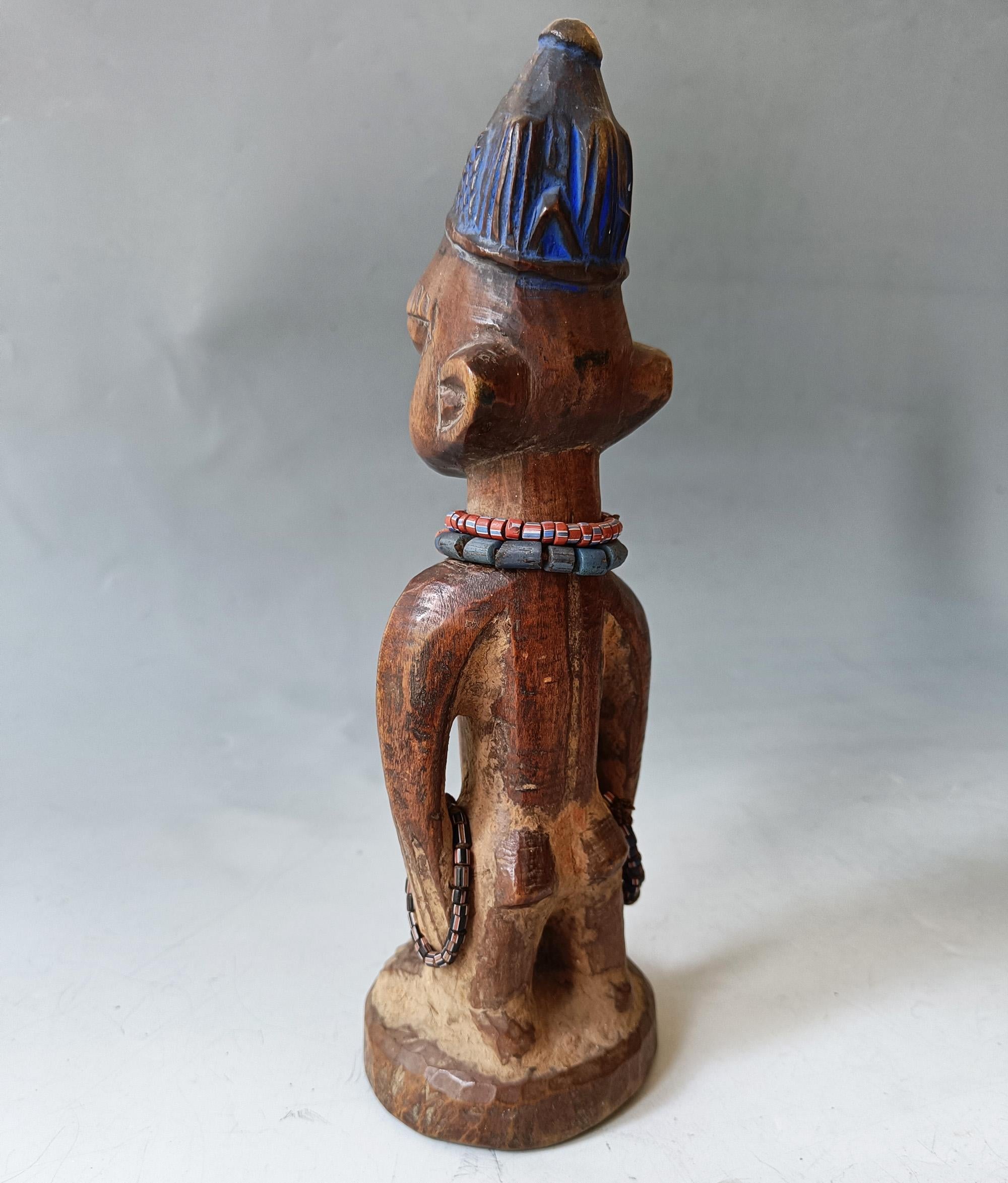 Hand-Carved Fine  Female Yoruba Ibeji Figure  African Tribal Art  Antiques