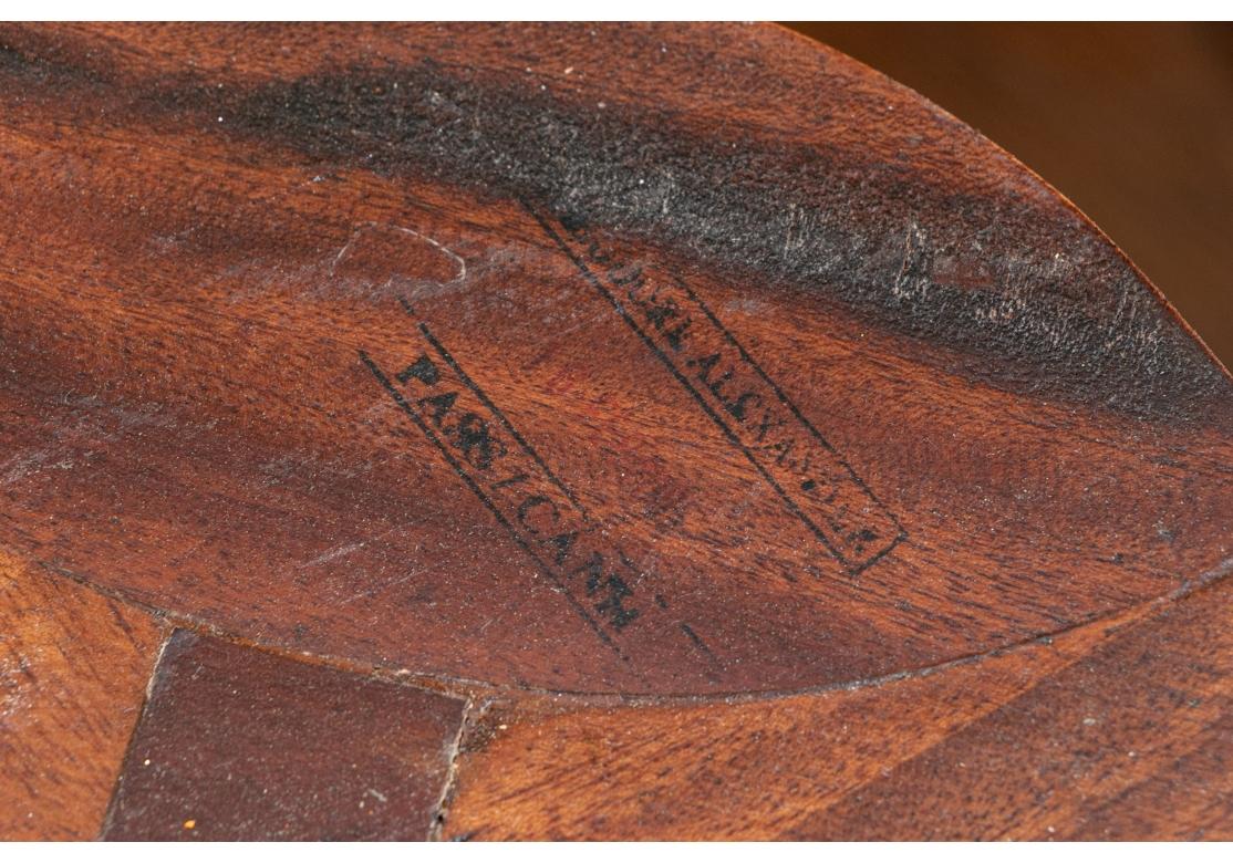 Metal Fine Figured Wood Tray On Stand For Sale