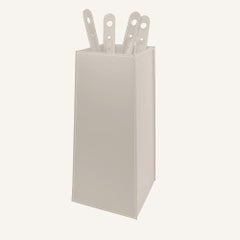 Fine fireplace set in steel and regenerated leather BOARY