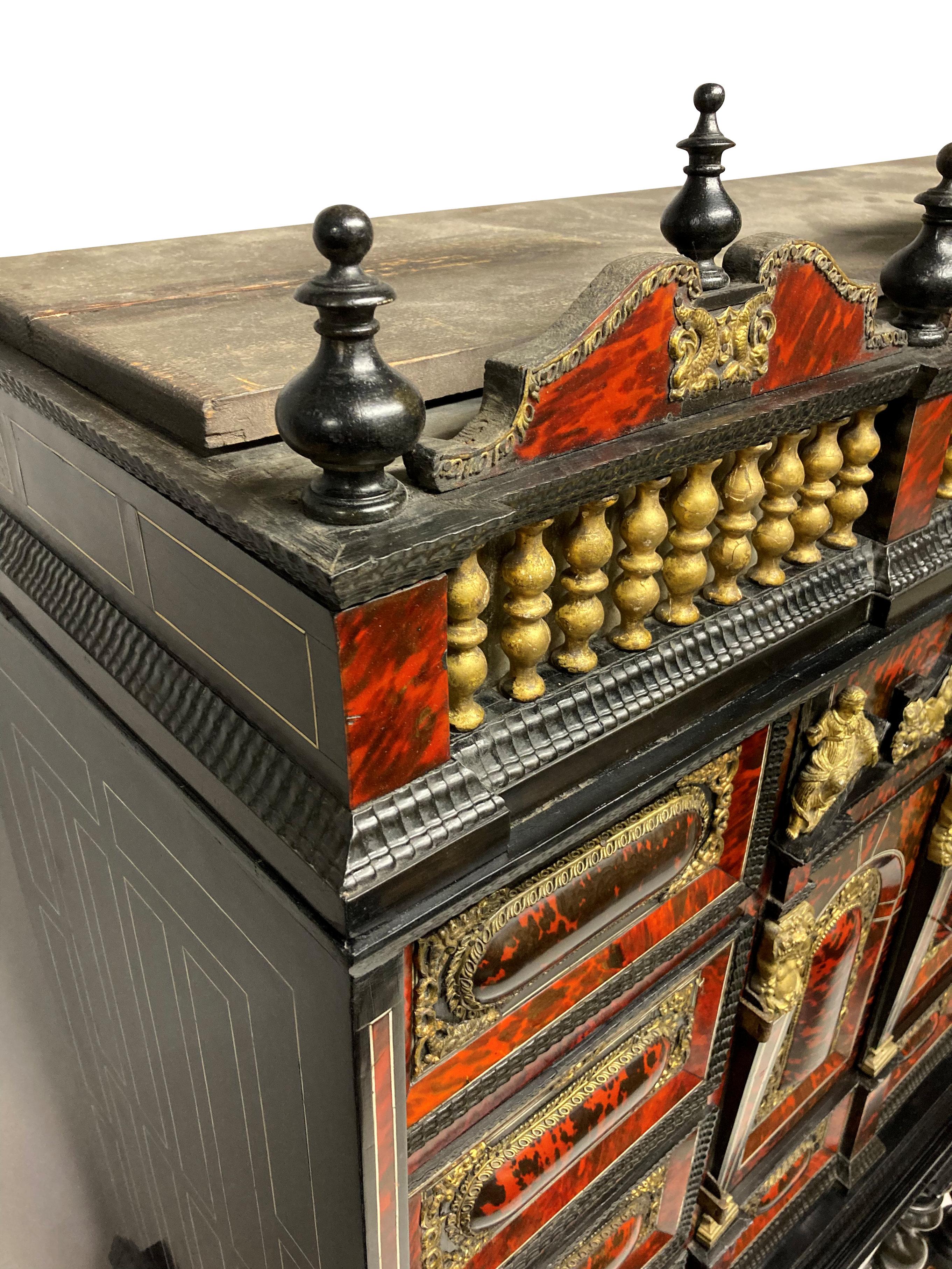 Tortoise Shell Fine Flemish Baroque Late 17th Century Tortoiseshell Cabinet on Stand For Sale