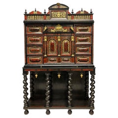 Fine Flemish Baroque Late 17th Century Tortoiseshell Cabinet on Stand