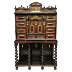 Fine Flemish Baroque Late 17th Century Tortoiseshell Cabinet on Stand