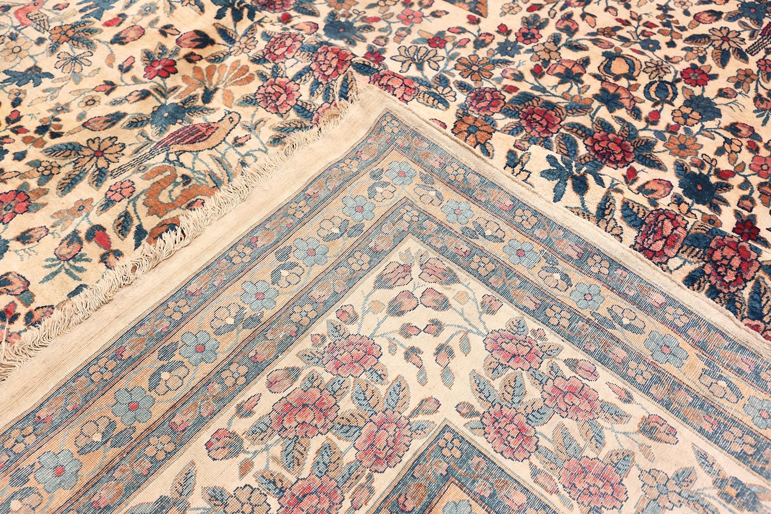 19th Century Fine Floral Antique Palace Size Persian Kerman Rug 19'7