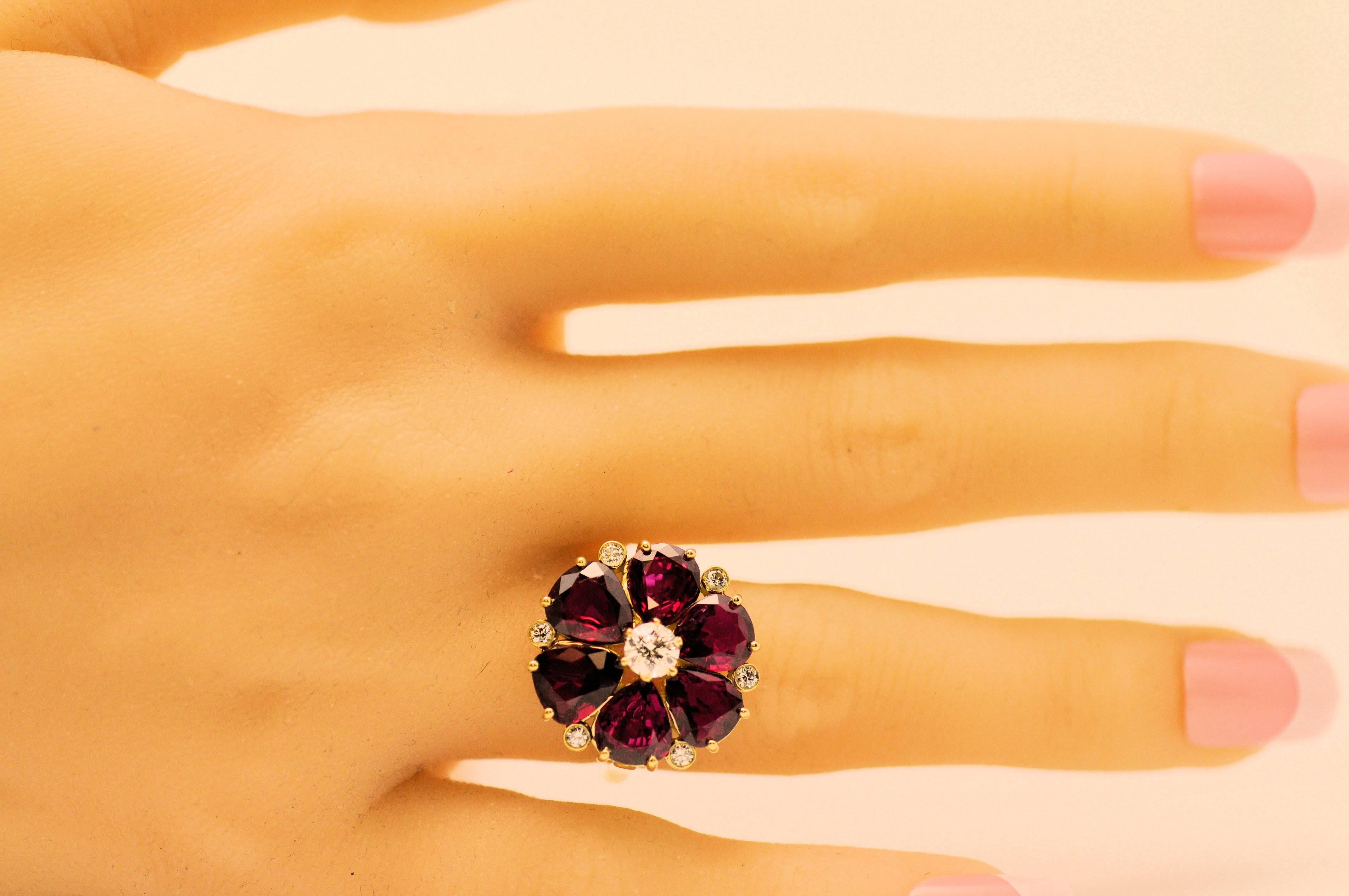 Fine Floral Ruby and Diamond Ring, 7.52 Carat in Rubies 1