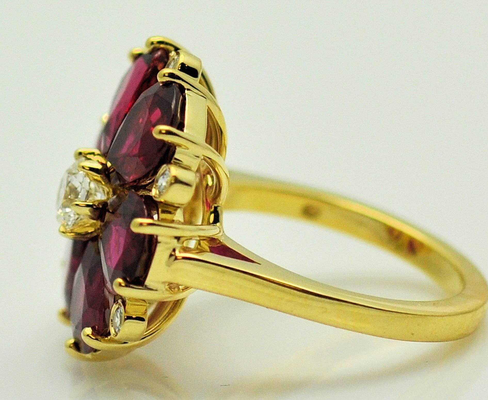 Fine Floral Ruby and Diamond Ring, 7.52 Carat in Rubies 3
