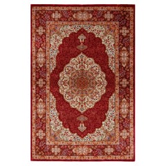 Fine Floral Small Luxurious Vintage Persian Silk Qum Rug 3'3" x 5'