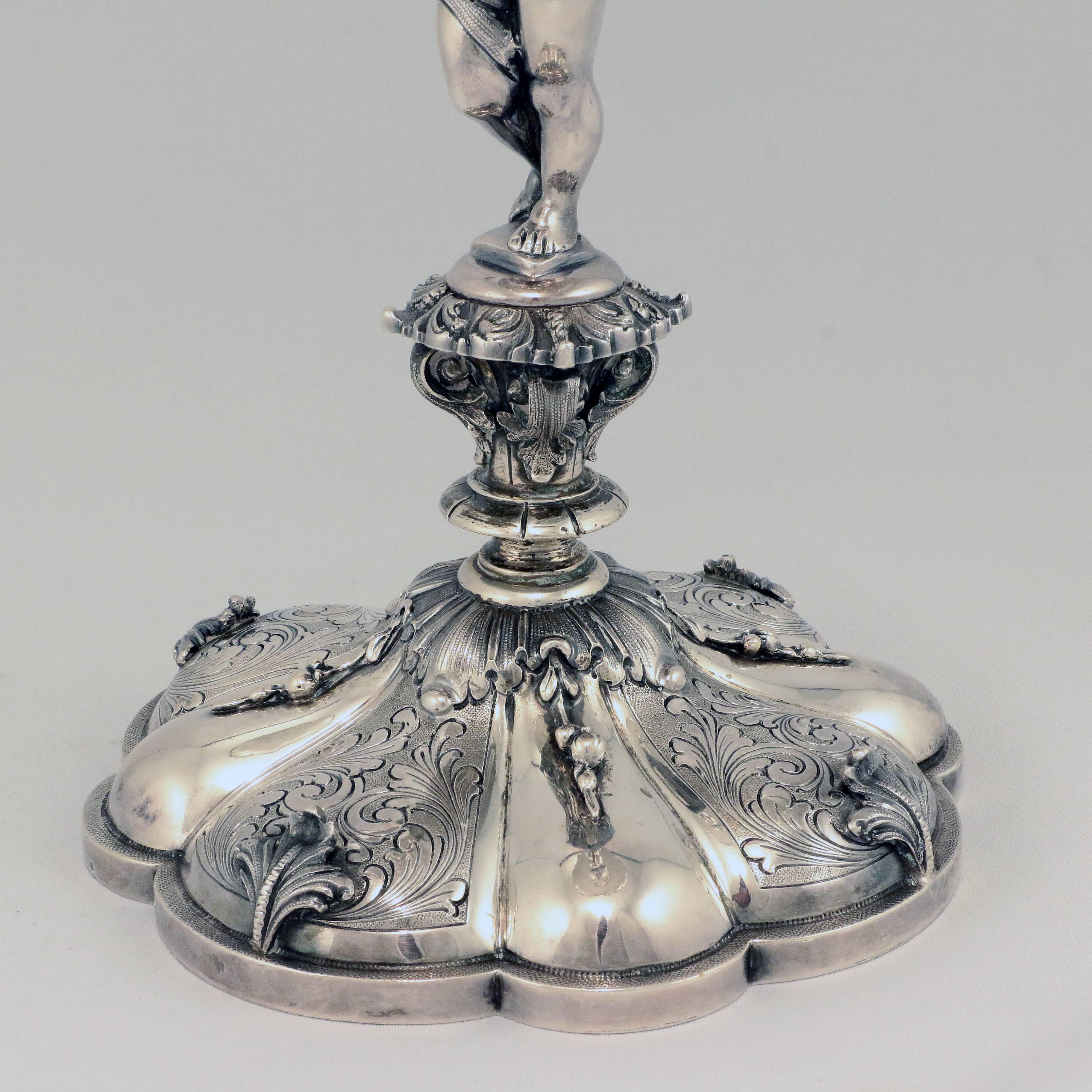 20th Century Fine Florentine Neo-Renaissance Silver Comport For Sale