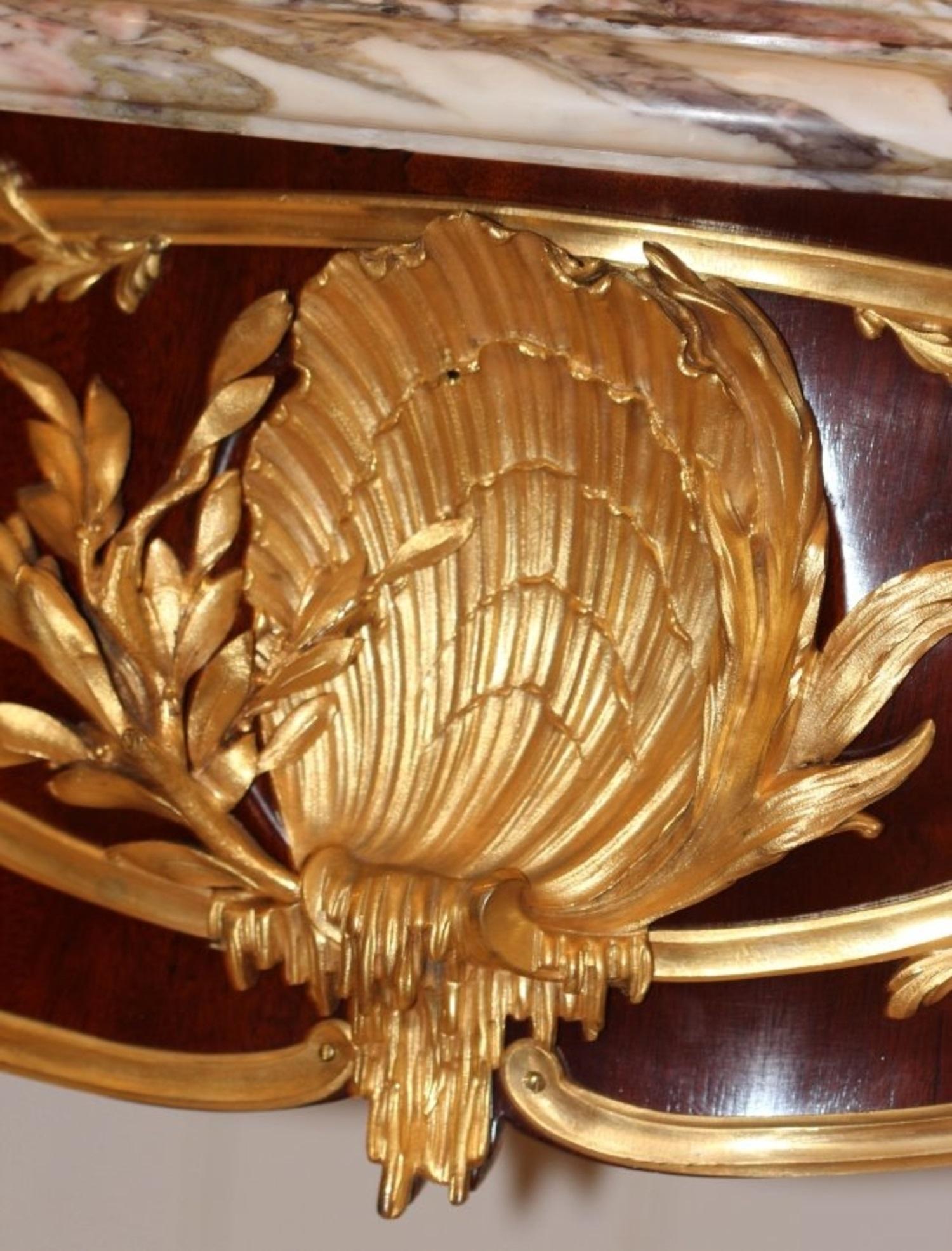 Fina consola de madera de rey Francois Linke montada en ormolu principios del siglo XX en venta
