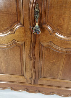 Fine French 18th Century Carved Oak 2-Door Large Armoire