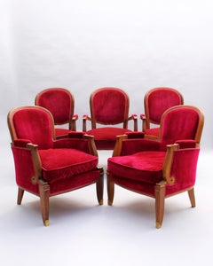 Fine French 1930s 5 piece Living Room Set by Jules Leleu
