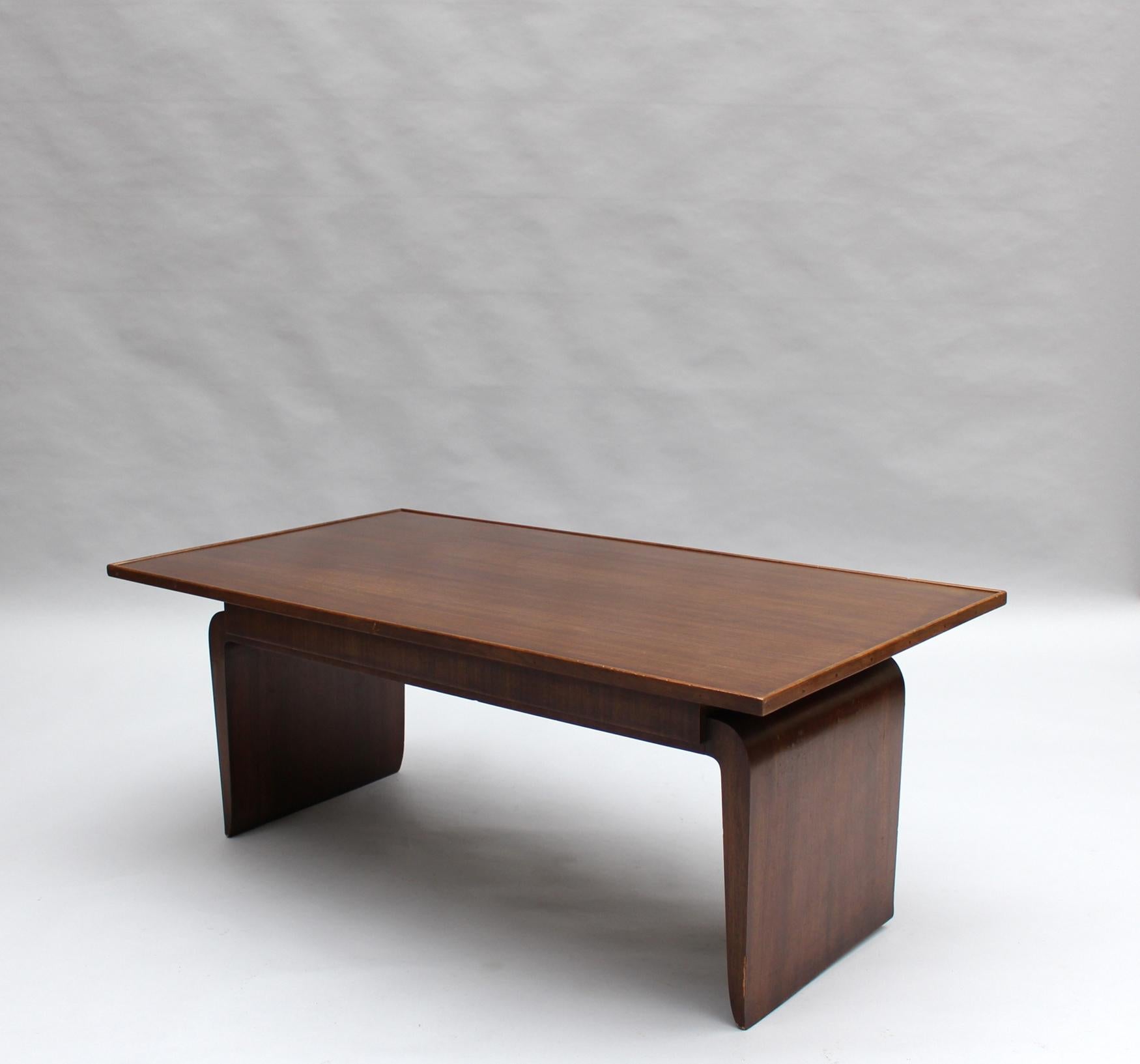 Wood Fine French 1930s Coffee Table by Jean Pascaud For Sale