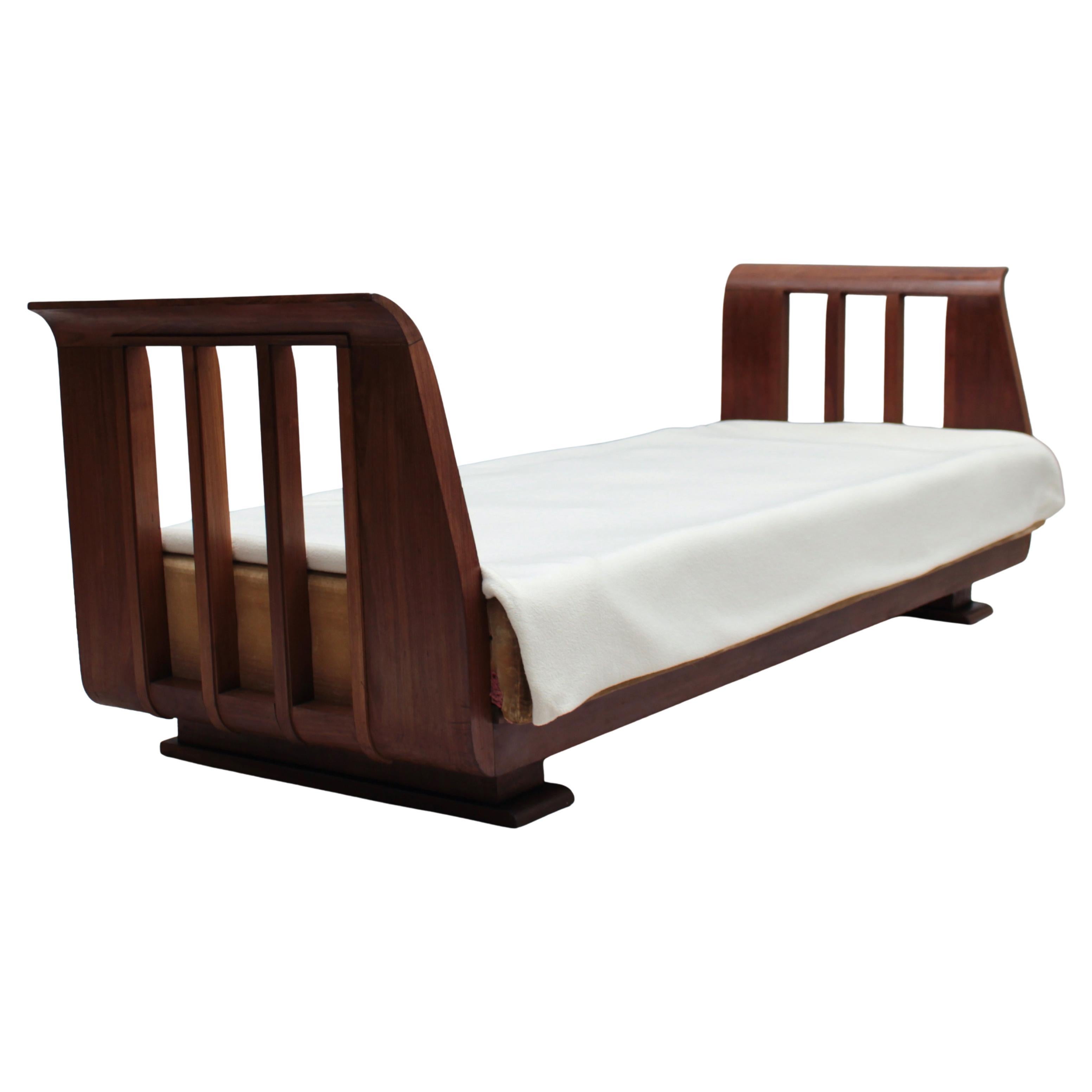 Fine French 1930s Daybed / Sofa Attributed to Lucien Rollin