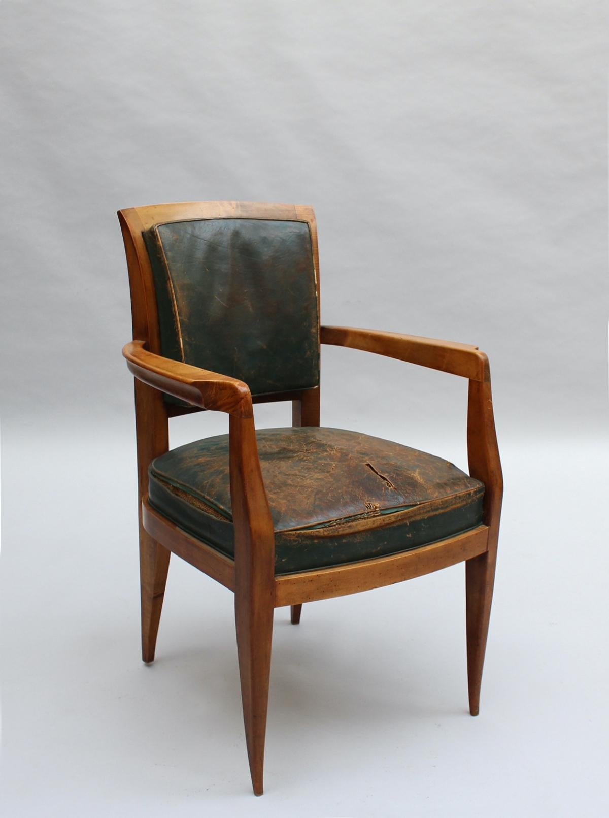 Art Deco Fine French 1930s Desk Chair Attributed to Alfred Porteneuve For Sale