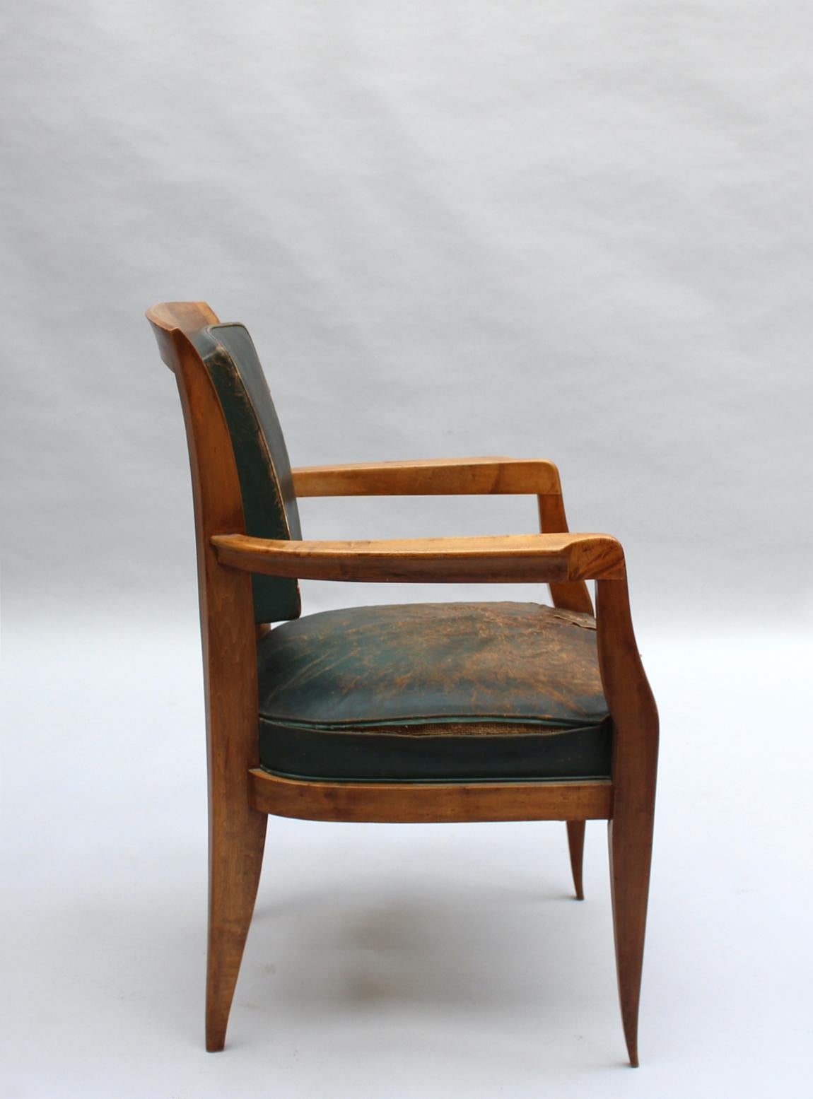 Fine French 1930s Desk Chair Attributed to Alfred Porteneuve In Good Condition For Sale In Long Island City, NY