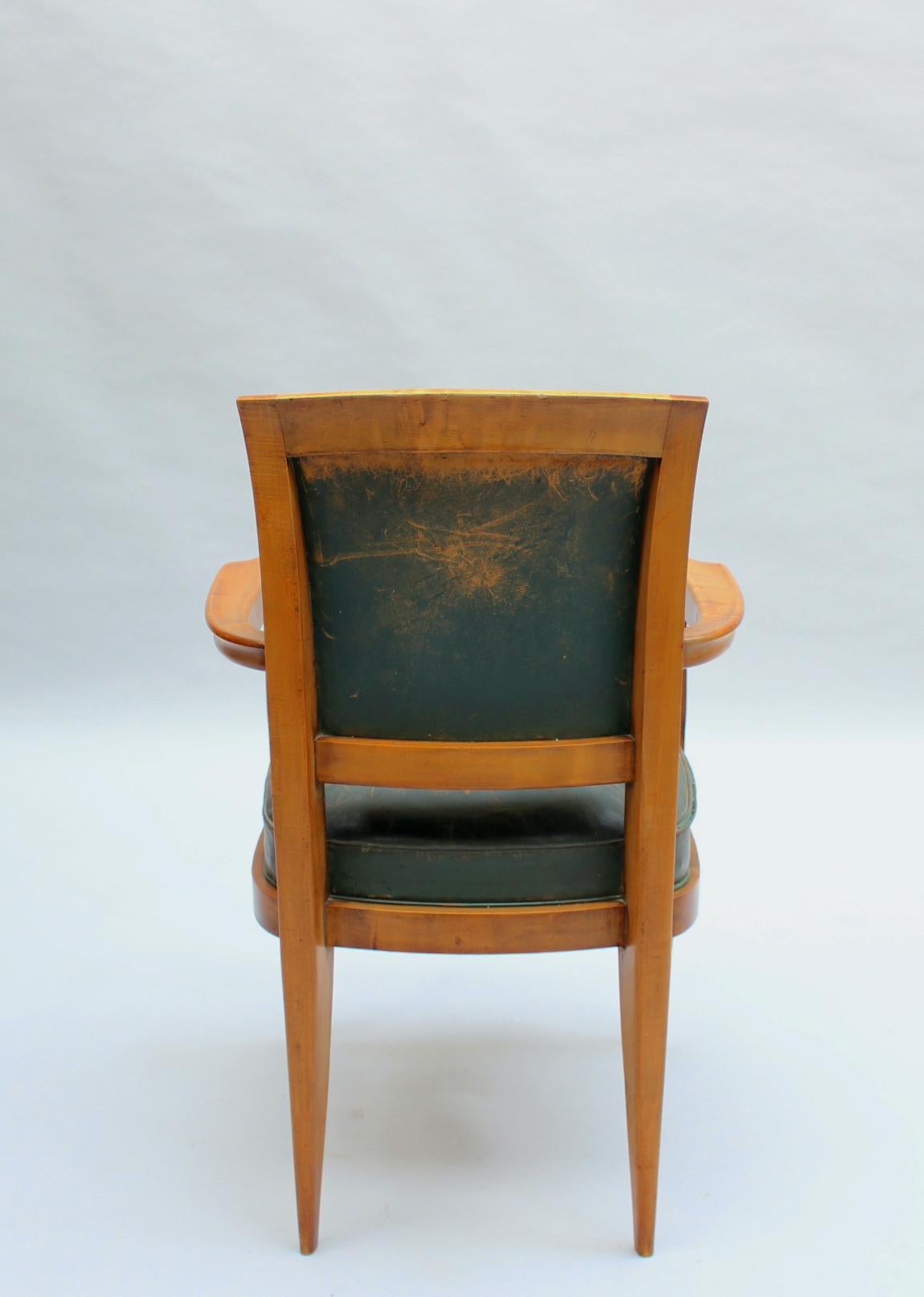 Wood Fine French 1930s Desk Chair Attributed to Alfred Porteneuve For Sale