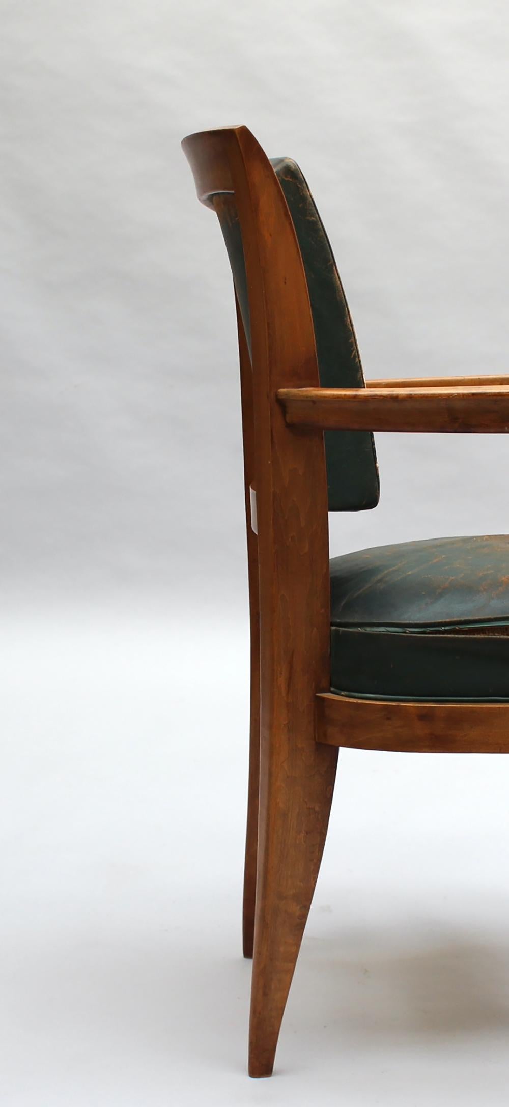 Fine French 1930s Desk Chair Attributed to Alfred Porteneuve For Sale 1
