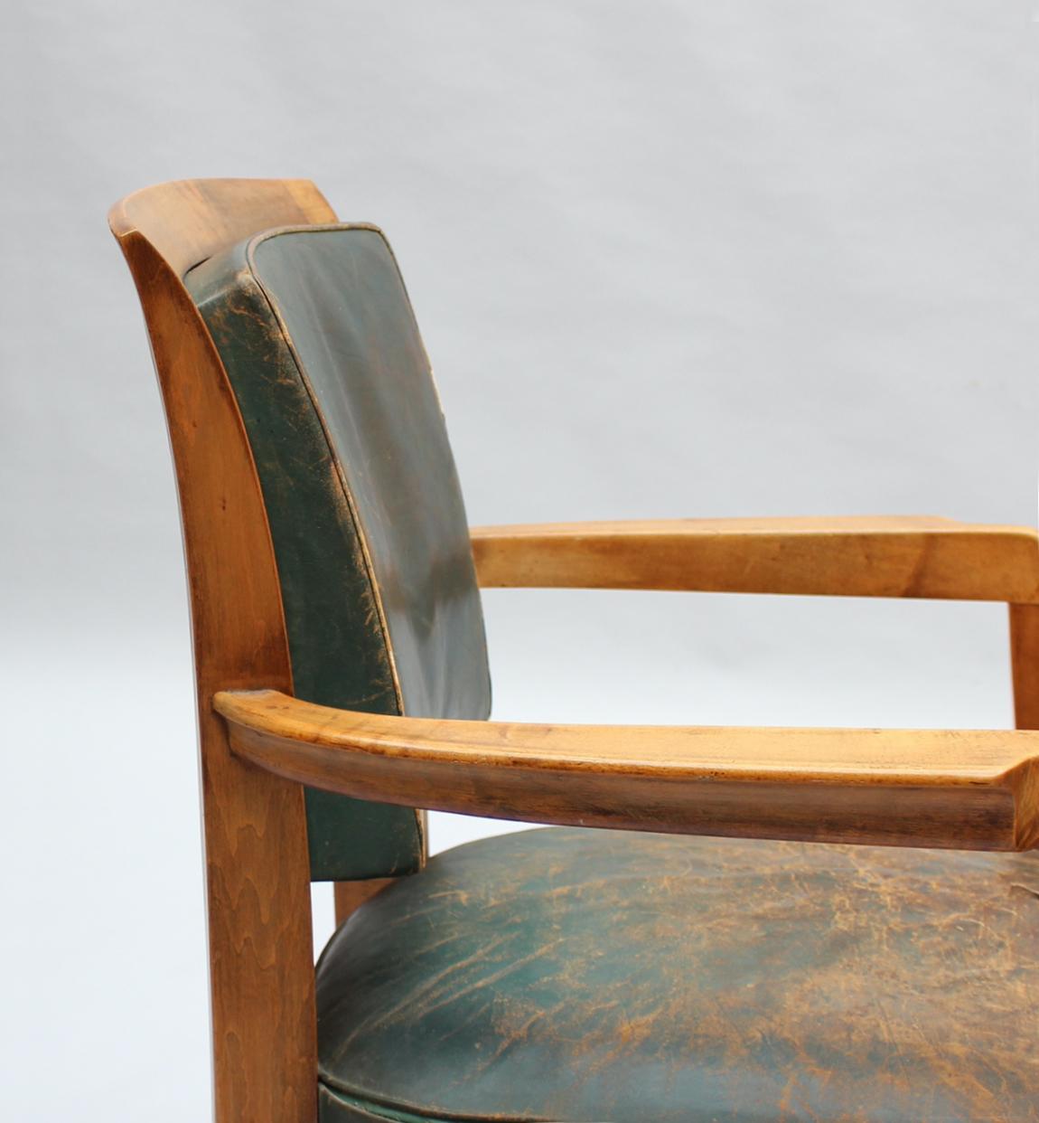 Fine French 1930s Desk Chair Attributed to Alfred Porteneuve For Sale 3