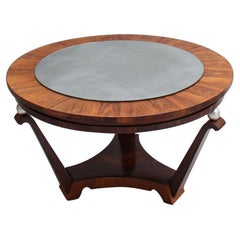 Fine French 1930s Palisander Gueridon with a Mirror Top