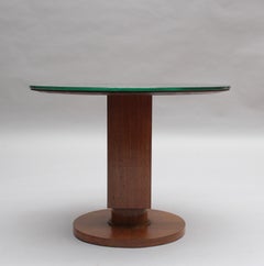 Fine French 1930s Gueridon by Jules Leleu with a Mirrored Top