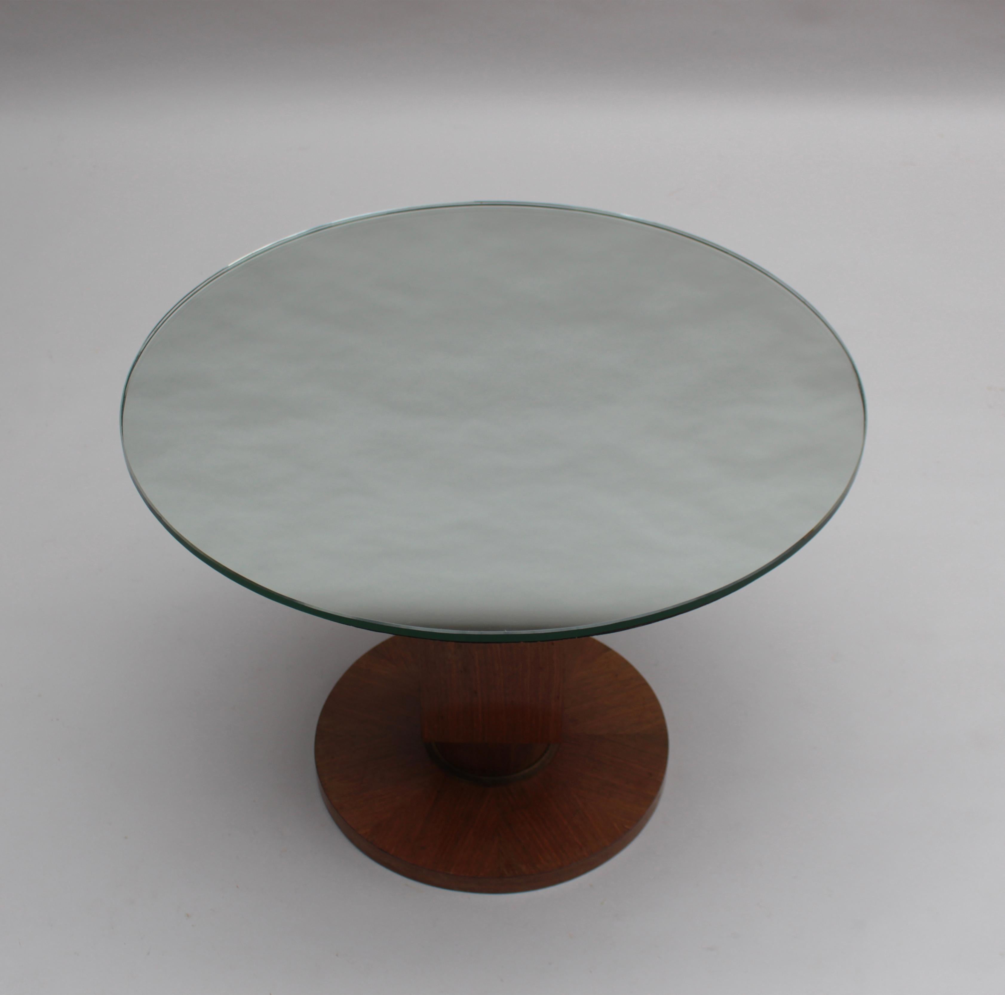 Fino Gueridón francés de los años 30 de Jules Leleu con tapa de espejo Francés en venta