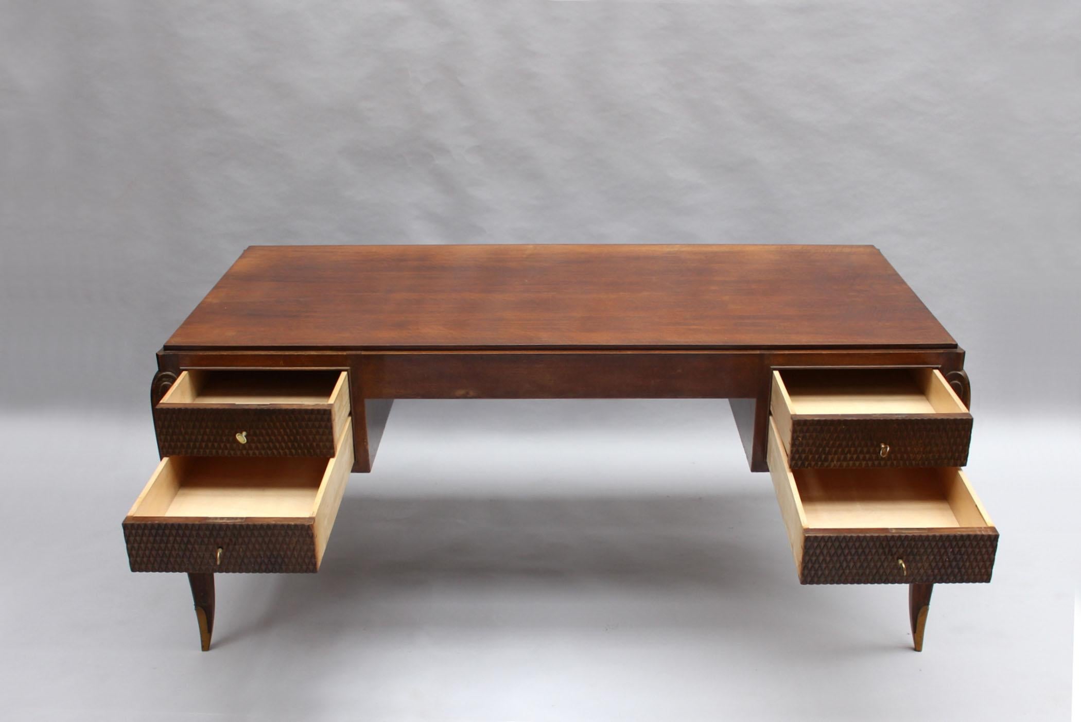 Mid-20th Century Fine French 1940s Desk and Cabinet by Jean Pascaud 'Marquetry by J.D Malcles'