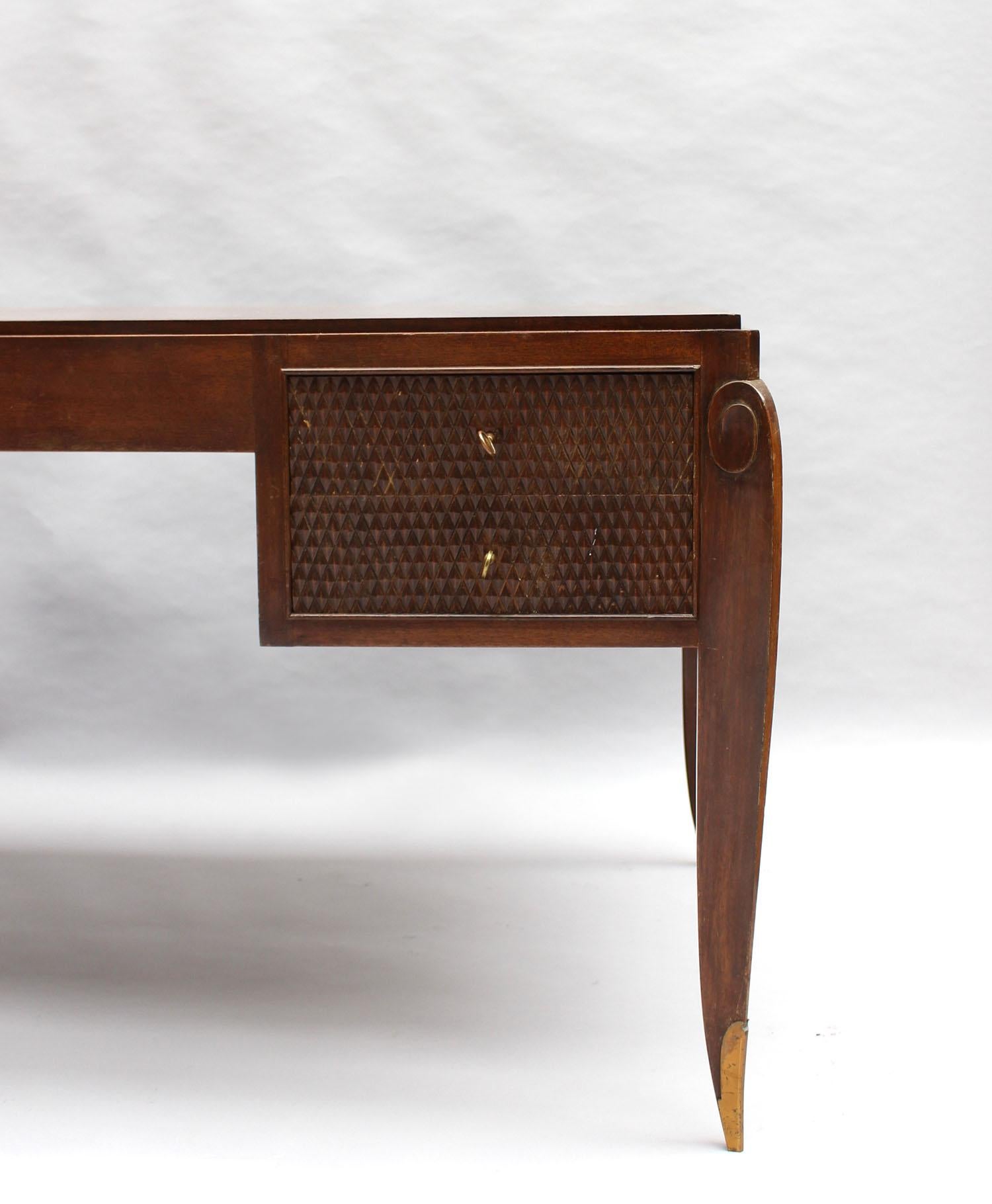 Fine French 1940s Desk and Cabinet by Jean Pascaud 'Marquetry by J.D Malcles' 2