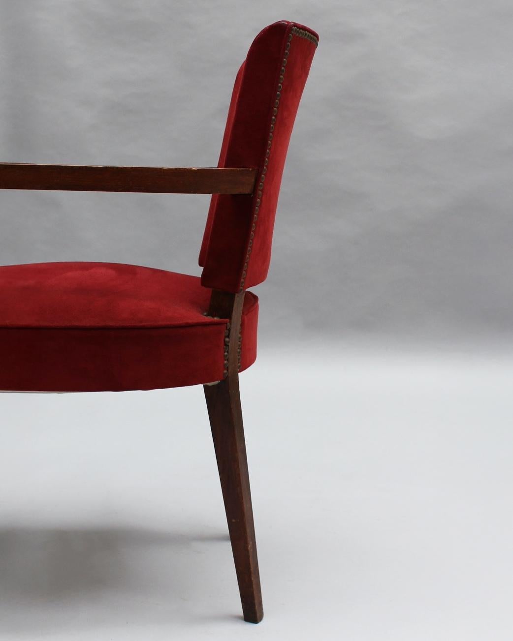 Fine French 1940s Oak Armchair For Sale 1