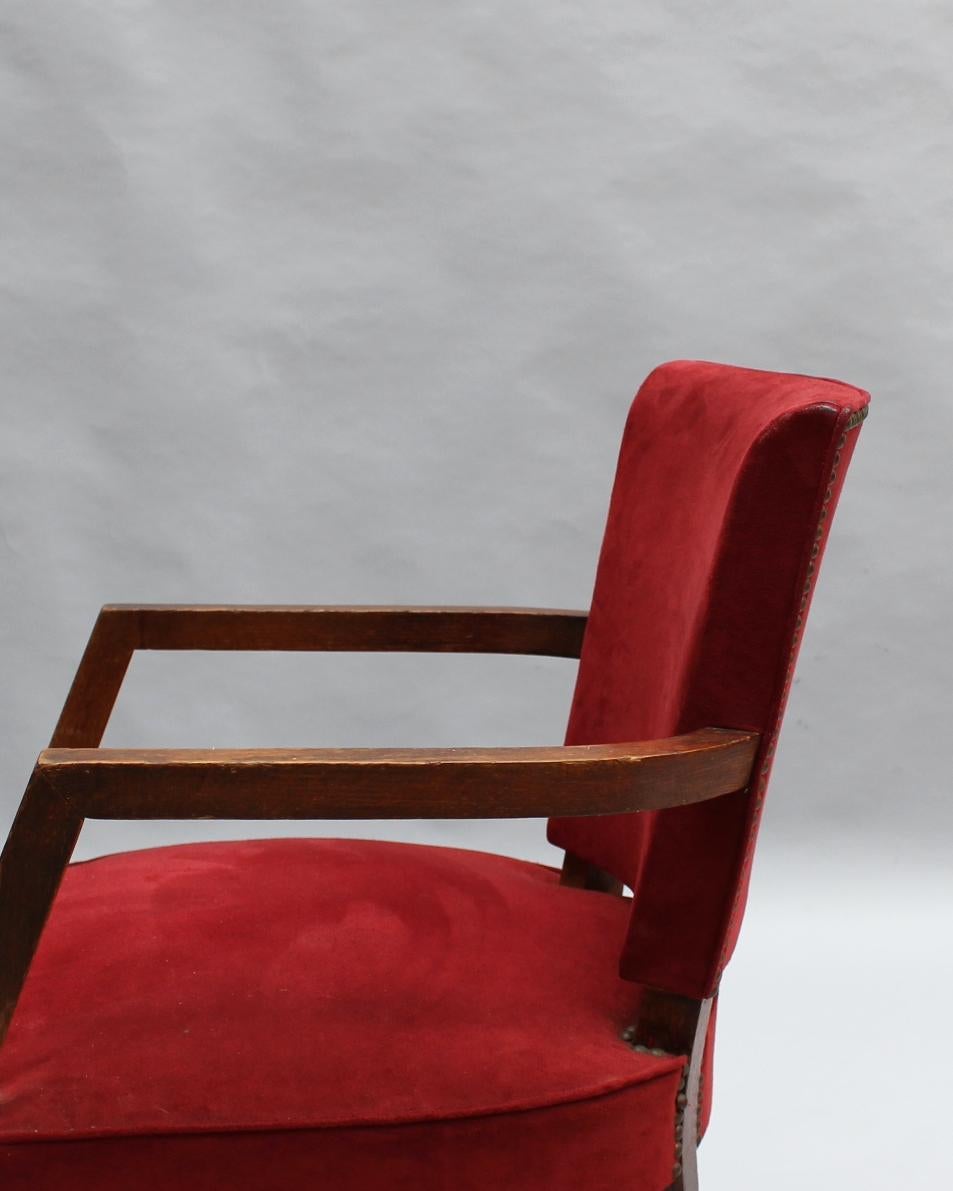 Fine French 1940s Oak Armchair For Sale 3