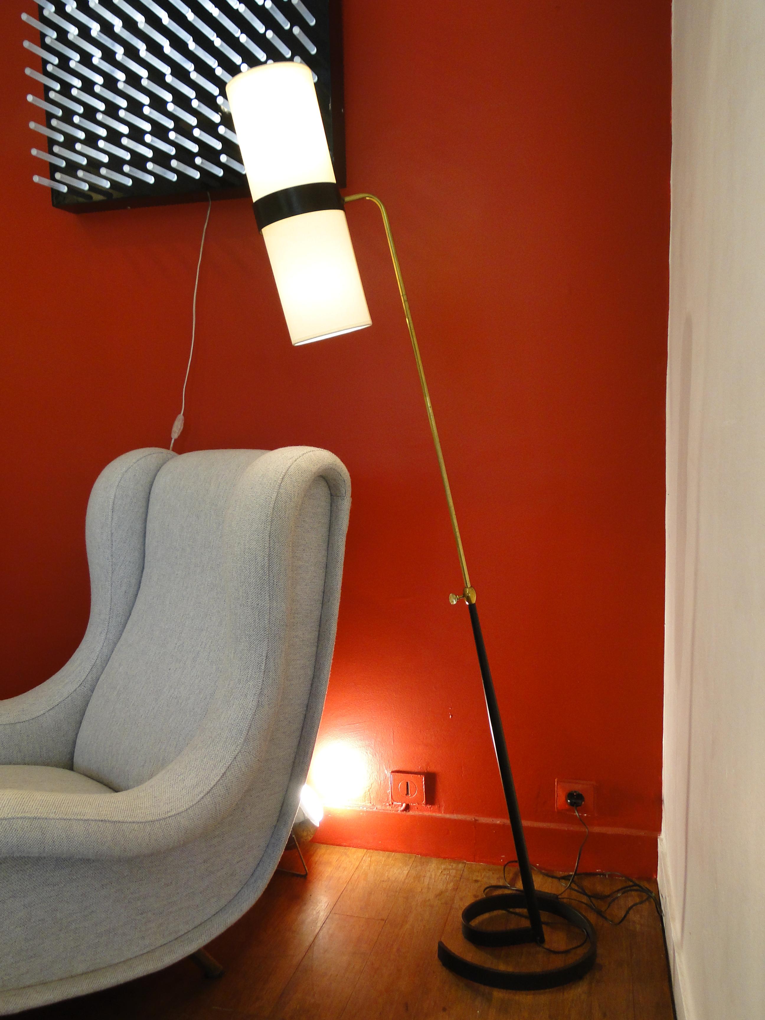 Gustave Gautier and Jacques Biny Fine French  Adjustable Floor Lamp  For Sale 1