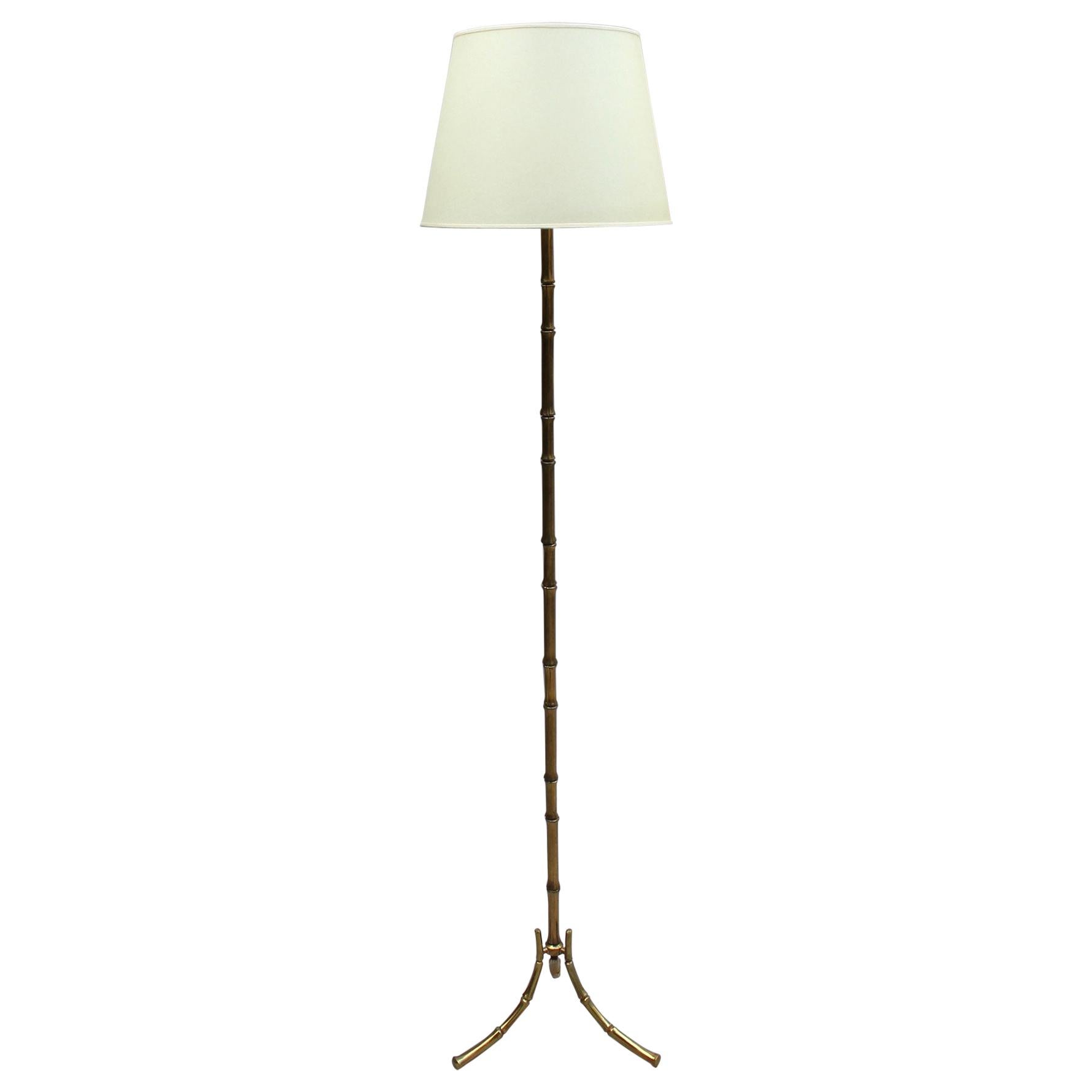 Fine French 1950's Bronze Floor Lamp by Maison Baguès For Sale
