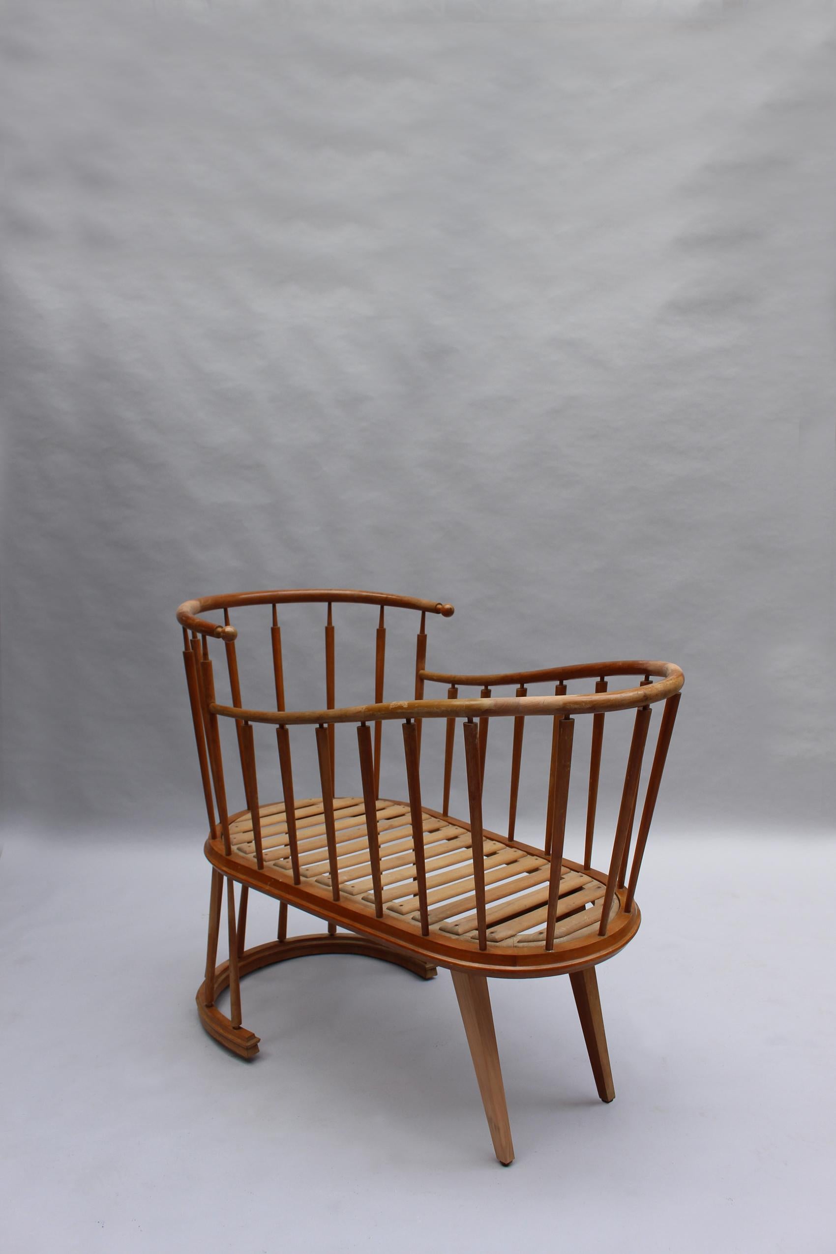 Fine French 1950s Cradle by Max Ingrand For Sale 6