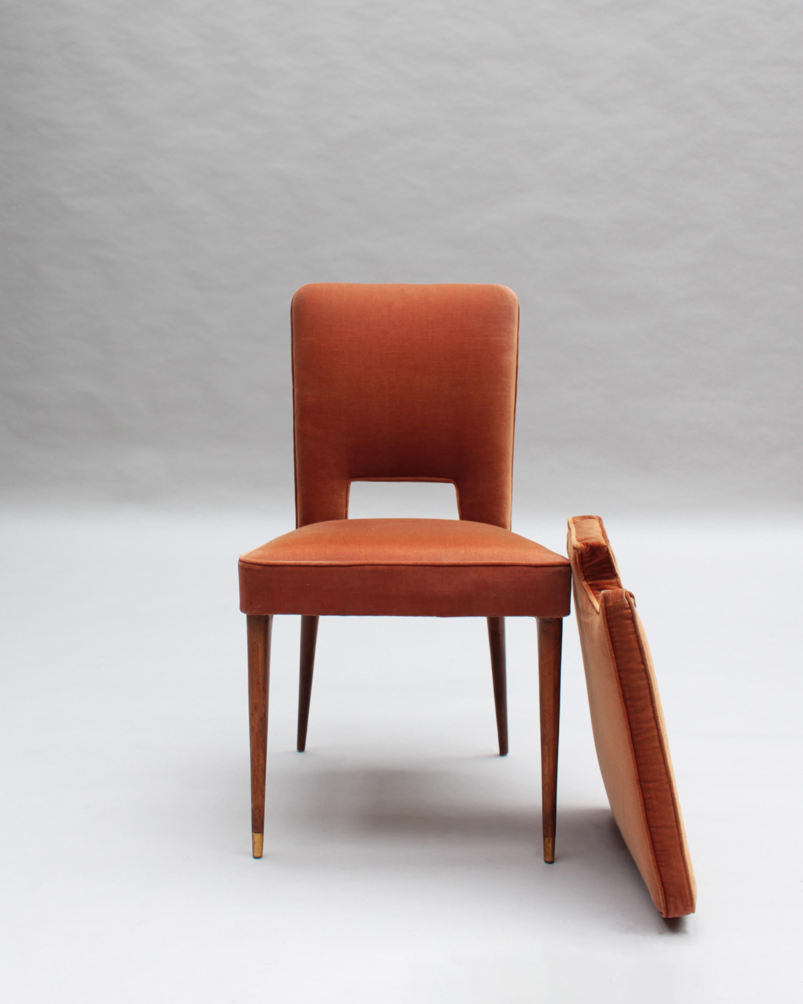 Jules Leleu - A fine French Mid-Century wooden desk chair with brass sabots on front legs and an extra cushion.

Bibliography: Françoise Siriex «Leleu Décorateurs Ensembliers», Monelle Hayot Edition, Paris, 2007
A similar model (with a different