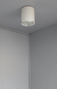 Fine French 1950s Glass and Chrome Cylindrical Flush Mount by Perzel