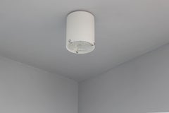 Fine Monture de Plafond Cylindrique en Verre et Chrome des années 1950 par Perzel