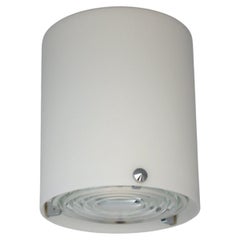 Zylindrischer Flush Mount aus Glas und Chrom von Perzel, 1950er Jahre